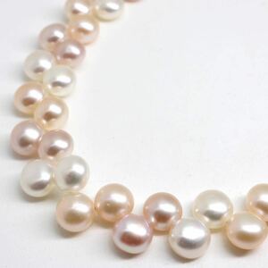 《K18WG淡水パール2連ネックレス》D 32.6g 41.0cm pearl necklace jewelry DD4/DD4