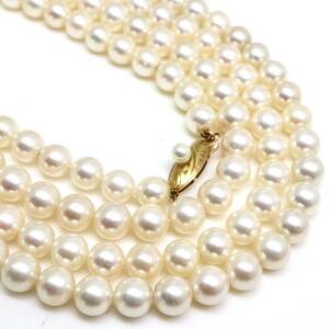 良質!!◆K18 アコヤ本真珠ロングネックレス◆D 74.6g 117.0cm 6.5mm珠 pearl necklace jewelry DG0/EB0