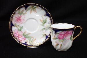 ▲洋食器15 Noritake ノリタケ ハンドペイント 花柄 カップ&ソーサー▲金彩/手描き/花模様/煙突マーク/高級シリーズ/消費税0円