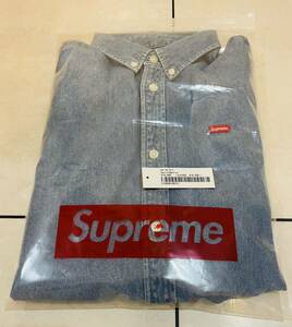 送料無料 国内正規 Supreme 22SS Small Box Shirt Denim Mサイズ シュプリーム スモールボックスデニムシャツ Indigo Blue ブルー 青 