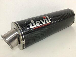 ★＠００１★バイクパーツ 【未使用品】 devil OVAL CAサイレンサー 425mm 差込約54mm デビル オーバル カーボンサイレンサー 楕円