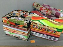 ★Ｍ―００１★帯大量セット　着物帯 袋帯22点まとめて 西陣 正絹 刺繍 反物 等 アンティーク着物 練習用 や リメイク材料にも[140]_画像1