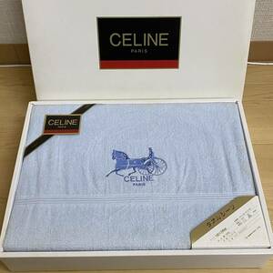 CELINE Celine towel sheet light blue horse car embroidery no.118