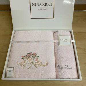 NINA RICCI ニナリッチ バスタオル フェイスタオル ピンク　刺繍　no.120