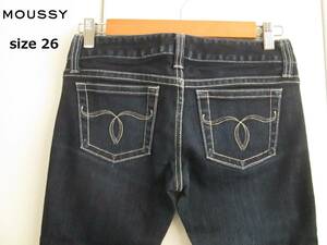 MOUSSY Moussy * dark blue stretch skinny jeans Denim pants made in Japan * W26/ waist approximately 76cm