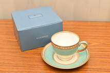 WEDGWOOD ウェッジウッド ULANDER POWDER TURQUOISE ユーランダー パウダーターコイズ カップ＆ソーサー 金彩_画像1