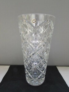 堀口硝子 花瓶 ■HORIGUCHI glass ＊小さいカケあります 高さ 約２５，５cm ガラス フラワーベース