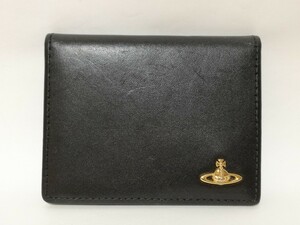美品 Vivienne Westwood ヴィヴィアンウエストウッド カードケース 名刺入れ ブラック レザー オーブ 黒 財布