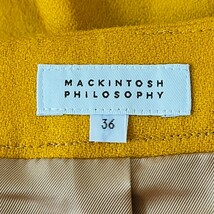 H5820cL 日本製 MACKINTOSH PHILOSOPHY マッキントッシュフィロソフィー サイズ36 (S位) フレアスカート マスタード ウール ひざ丈 裏地付_画像7