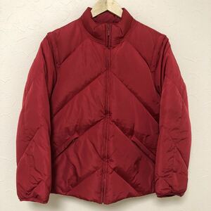 C4010◆J.CREW ジェイクルー◆サイズS ダウンジャケット レッド メンズ ベスト アウター 2way 軽量 防寒着 ジップアップ カジュアル/oo