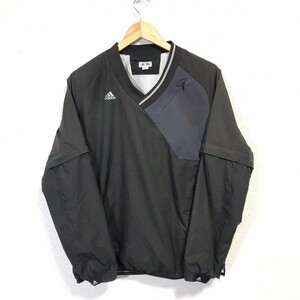 H4042dL adidas アディダス サイズM/M スポーツウェア ウィンドブレーカー ピステ 運動 トレーニング ゴルフ シャカシャカ ブラック 黒