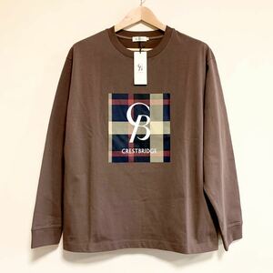 クレストブリッジ CRESTBRIDGE カットソー ロングスリーブ Tシャツ 長T 長袖 ブラウン 新品未使用 サイズ4