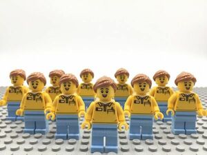 SS9　レゴ　ミニフィグ　ポニーテール・LEGO柄　10個セット　新品未使用　LEGO社純正品