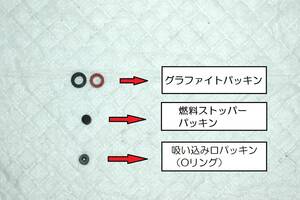 加圧式ランタンオーバーホールキット○グラファイトパッキン●バーナーパッキン◎吸込み口パッキン★アンカー/ペトロマクス/バタフライ3