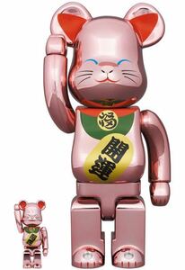 BE@RBRICK ベアブリック 招き猫 開運 桃金メッキ 100％ & 400％ 