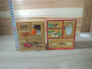 昭和レトロ 木製 ミニチュア家具 ミニ箪笥 2点 雑貨 コレクション