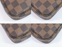 本物 ルイヴィトン LV LOUIS VUITTON ミニ ポシェットアクセソワール ダミエエベヌ ハンドバッグ ポーチ ブラウン N58009_画像7