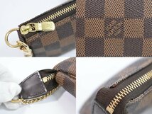 本物 ルイヴィトン LV LOUIS VUITTON ミニ ポシェットアクセソワール ダミエエベヌ ハンドバッグ ポーチ ブラウン N58009_画像4