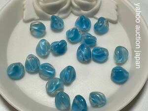  glass beads 20 piece Germany Vintage light blue gi blur 