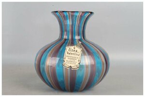 [URA]ムラノガラス/イタリアンガラス/ガラス花瓶/15cm/5-11-117 (検索)骨董/Linea Valentina/Italian Glass/花器/オブジェ