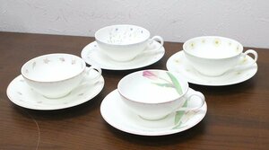 MIKASA ミカサ カップ＆ソーサー Flowers Gallery of Little Garden 4種セット 洋食器 ティーカップ コーヒーカップ 花柄 MY201