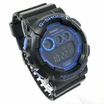 CASIO カシオ G-SHOCK ジーショック 腕時計 GD-120N-1B2 クオーツ ネオンカラー ブラック ブルー ビッグフェイス 動作確認済み_画像3