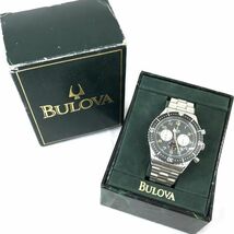 BULOVA ブローバ 腕時計 BVM006 クオーツ アナログ ラウンド グレー シルバー クロノグラフ カレンダー 蓄光 電池交換済み 動作確認済み_画像7