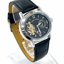 新品 AOMEI WATCH オーメイ 腕時計 手巻き 機械式 サン＆ムーン からくり セクシー 面白い おもしろ ギミック 楕円 ブラック 動作確認済_画像3