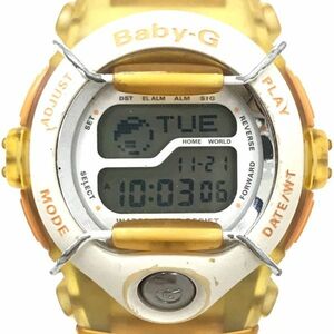 CASIO カシオ Baby-G ベビーG ベイビージー Tripper 腕時計 BGT-100 クオーツ デジタル イエロー クリア 新品電池交換済み 動作確認済み