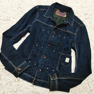 《希少品》DIESEL ①【大人のアメカジ】ディーゼル デニムジャケット Gジャン バッグプリント 刺繍 インディゴブルー ヴィンテージ加工