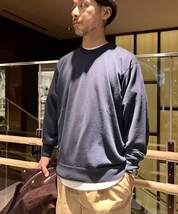 超美品 BEAMS F/ビームス エフ JOHN SMEDLEY/ジョン スメドレー 24ゲージ コットン ボートネックニット ネイビー サイズM_画像3