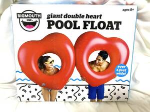 giant double heart POOL FLOAT ダブルハート 浮き輪 43×83×12inches (109×211×30cm)