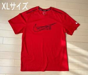 NIKE RUNNING /ナイキ メンズ ロゴスウォッシュランニング 半袖Tシャツ レッド XLサイズ DRY FIT 発送 クリックポスト 185円