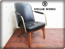 展示品/未使用品/STELLAR WORKS/高級/FLYMEe/Utility Lounge Chair/Neri＆Hu/ウォールナット/スチール/牛革/アームチェア/349,800円ft8433k_画像1