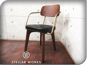 新品/未使用品/STELLAR WORKS/高級/FLYMEe/Utility Arm Chair V/ウォールナット/スチール/本革/Neri＆Hu/アームチェア/178,200円/ft8404k