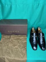 グッチ　GUCCI 靴　黒　ブラック　革靴　本物　中古　サイズ39ハーフ　25㎝_画像2