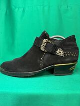 CESARE PACIOTTI チョーザレ・パチョッティ　靴　ブーツ　ショート　黒　ブラック　スエード　ベルト　装飾金具　中古品　サイズ6 25㎝_画像5