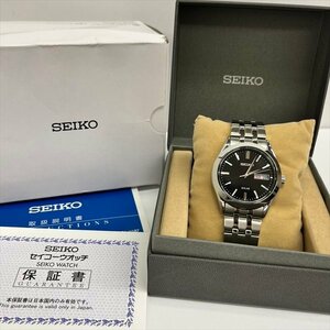 SEIKO セイコー SPIRIT スピリット V158-0AZ0 SBPX083 ソーラー SS デイデイト 黒 ブラック文字盤 メンズ腕時計 稼働品 箱/保証書付 極美品