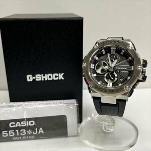 CASIO カシオ G-SHOCK Gショック 5513 GST-B100-1AJF G-STEEL メンズ 腕時計 モバイルリンク 電波ソーラー クロノグラフ 箱 保証書 極美品