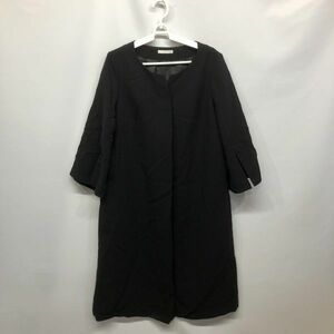レディーススーツ ワンピース 黒 LL きれいめ 袖丈短め シンプル[PARA-900]