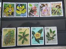 【送料無料】　アンティーク・コレクション　キューバ・ベトナムなど　花　竹　果物　など　切手　一部台紙貼り付け済み　（44-O）_画像10