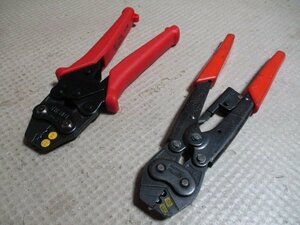 中古品　LOBSTER　圧着ペンチ　圧着工具　裸圧着端子用　AK-1MA ATB　／　AK-1M OAK　　計2点　（48-M）