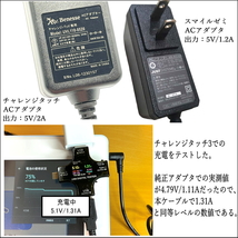 DC-USB変換電源供給ケーブル チャレンジタッチ スマイルゼミ PSP ドラレコ USB(A)(オス)⇔DC(4.0mm/1.7mm)(オス) 5V/2A 1.2m_画像2