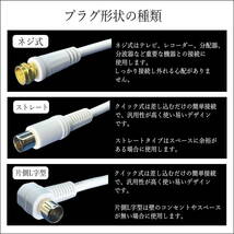 ◇テレビアンテナケーブル 5m 片側L字型 ネジ切無しのマルチタイプ 壁のコンセントからテレビやレコーダーまで プラグ改良最新版FQ50A-_画像5