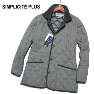 新品 【simplicite plus】 定価1.6万　プリマロフト　キルティングコート　サイズL グレー　PRIMALOFT　シンプリシテプリュス