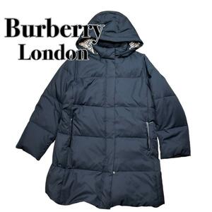 【極美品】 BURBERRY バーバリー ダウンジャケット ロング XL 大きいサイズ　ダウンコート　ブラック　黒