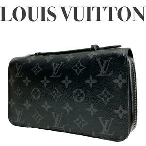 【美品】 LOUISVUITTON ルイヴィトン エクリプス ジッピーXL M61698 モノグラム　長財布　クラッチバッグ　ラウンドジップ　メンズ