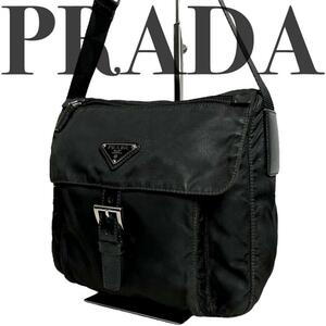 【美品】 PRADA PRADA ショルダーバッグ メッセンジャーバッグ　クロスボディ　斜め掛け　メンズ　レディース