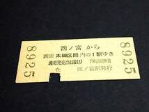 【地図式乗車券(３等/B型)】　西ノ宮→10円３等　S35.2.17_画像2