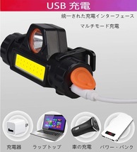 【G21N‐２個セット】無段階調光 LEDヘッドライト　USB付き　登山　釣り　アウトドア　キャンプ 　90°回転_画像9